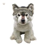 Peluches pour enfants, loup gris assis, douceur garantie