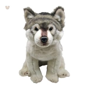 Peluches pour enfants, loup gris assis, douceur garantie
