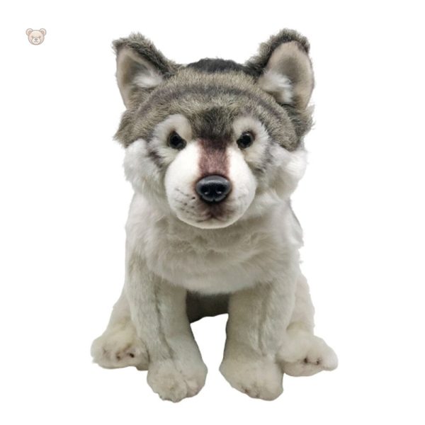 Peluches pour enfants, loup gris assis, douceur garantie