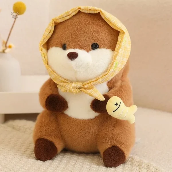 Peluches loutre et poisson coloré, parfaits pour les enfants