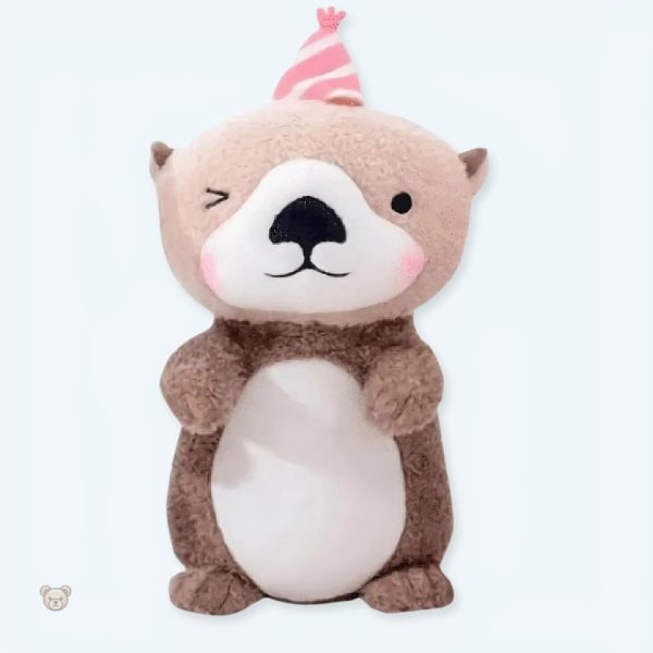peluche-loutre-chapeau-mignon-doux-enfant-cadeau-1 Peluche loutre douce avec chapeau