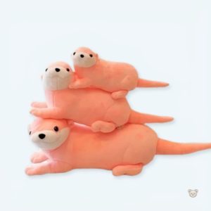 Peluche loutre rose douce pour câlins