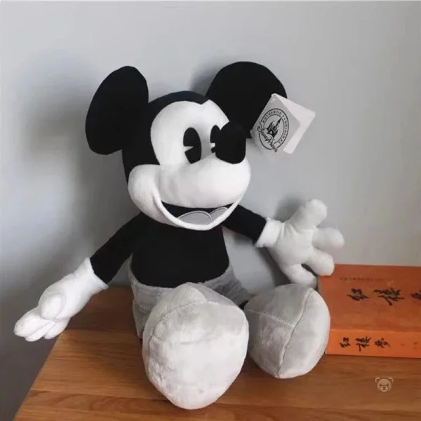 peluche-mickey-mouse-en-noir-et-blanc-1 Peluche Mickey Mouse en noir et blanc, style rétro