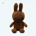 Peluche Miffy marron côtelé douce pour enfant