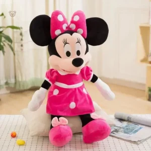 Peluche Minnie Mouse rose classique, douce et câline