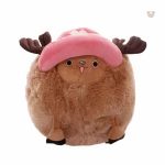 Chopper rose câlin, peluche One Piece idéale pour les petits