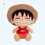 Peluche Luffy joyeux douce pour fans de One Piece