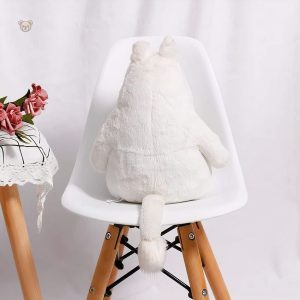 Hippopotame blanc en peluche, accessoire décoratif et confortable