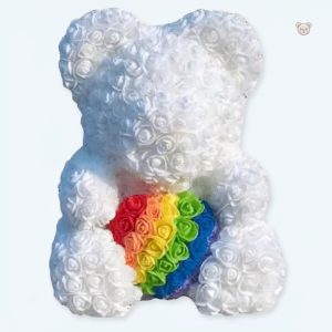 Peluche ours arc-en-ciel douce et mignonne pour enfants