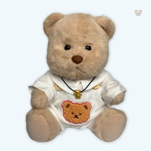 Peluche ours blanc articulé fait main pour enfants