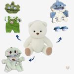 Ours en peluche vert doux, design unique et artisanal