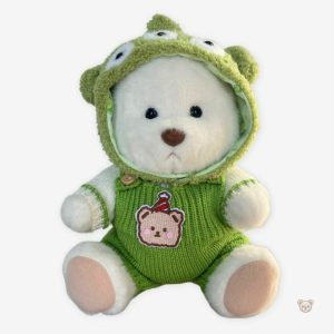 Peluche articulée en forme d'ours, couleur alien vert