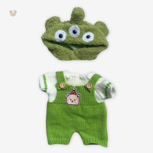 Ours vert en peluche, fabrication soignée et douce