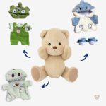 Peluche douce en forme d'ours, couleur originale alien