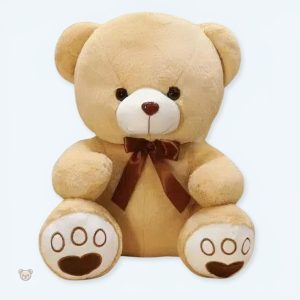 Peluche ours beige douce et moelleuse pour câlins
