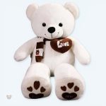 Peluche ours blanc douce pour câlins hivernaux