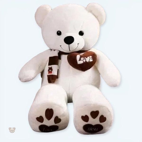 Peluche ours blanc douce pour câlins hivernaux