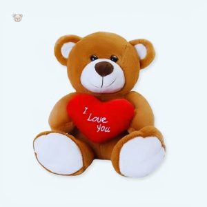 Peluche ours brun douce pour enfant, idéale pour une chambre cosy