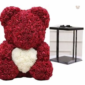 Ours en peluche collector, couleur rose violine, idéal pour les câlins