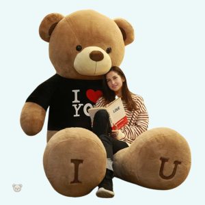 Peluche ours géant doux avec T-shirt câlin