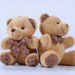 Porte-clés en peluche ours marron, accessoire câlin et doux