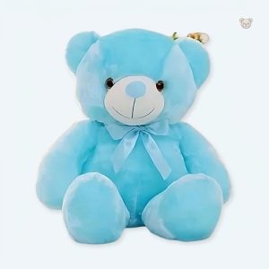 Peluche ours bleu LED doux pour un sommeil apaisant