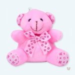 Peluche ours rose doux en porte-clés, accessoire mignon