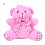 Porte-clés en peluche ours rose, accessoire adorable et doux
