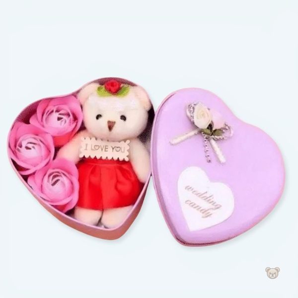 peluche-ours-rose-doux-coffret-cadeau-romantique-1 Peluche ours rose doux en coffret cadeau romantique