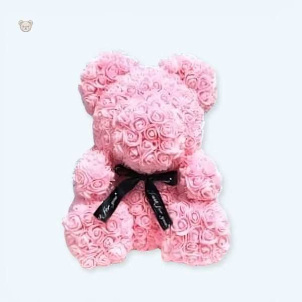 peluche-ours-rose-fleurs-douces-calin-decoration-chambre-1 Peluche ours rose avec fleurs