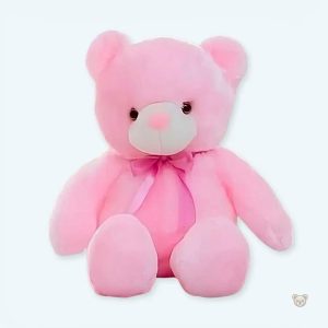 Peluche ours rose lumineux LED pour nuits apaisantes