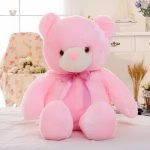 Ours doux rose avec lumière LED, compagnon relaxant pour enfants
