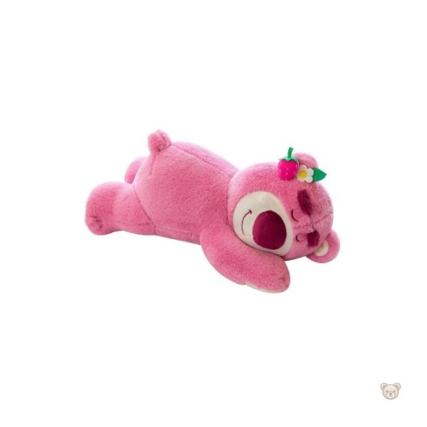 Oreiller peluche ours rose, parfait pour le confort des petits