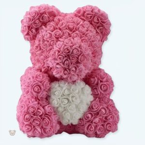 Peluche ours rose doux, collection collector câlin