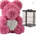 Ours en peluche rose, idéal pour les câlins et la collection