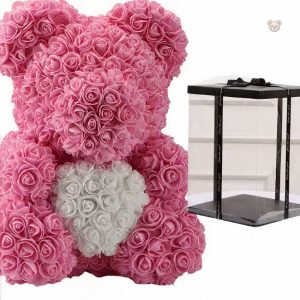 Ours en peluche rose, idéal pour les câlins et la collection