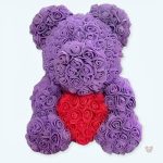 Peluche ours rose et violet douce, collection unique