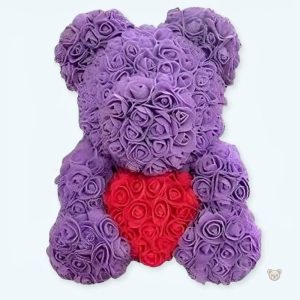 Peluche ours rose et violet douce, collection unique