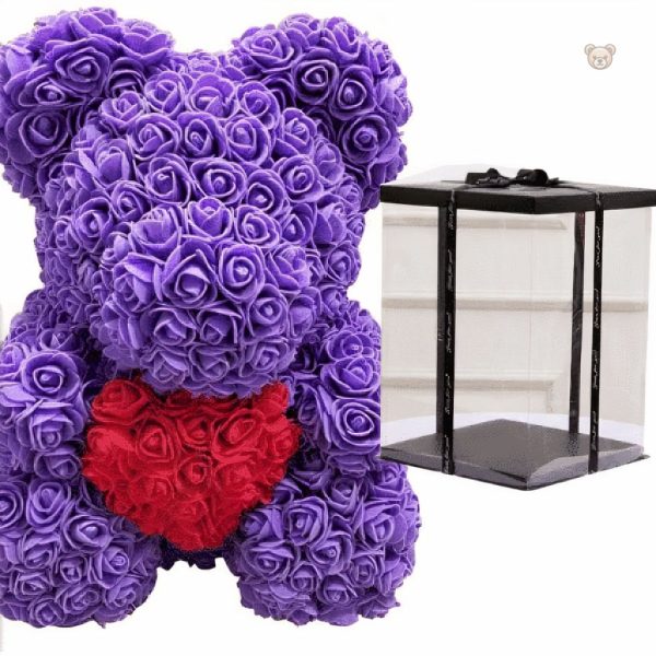 Ours en peluche doux, rose et violet, design original