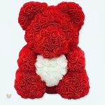Peluche ours rouge doux, collection romantique unique