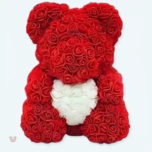 Peluche ours rouge doux, collection romantique unique