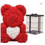 Ours en peluche rouge, doux et romantique pour les amoureux