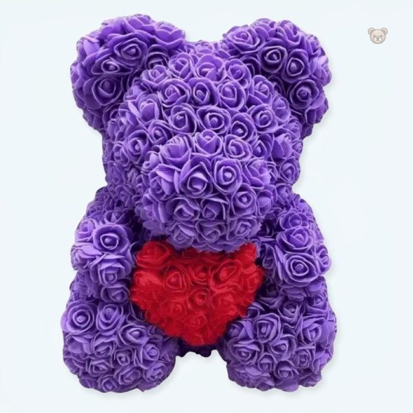 peluche-ours-violettes-roses-douce-caline-enfant-1 Peluche ours violette et rose douce pour câlins d'enfants