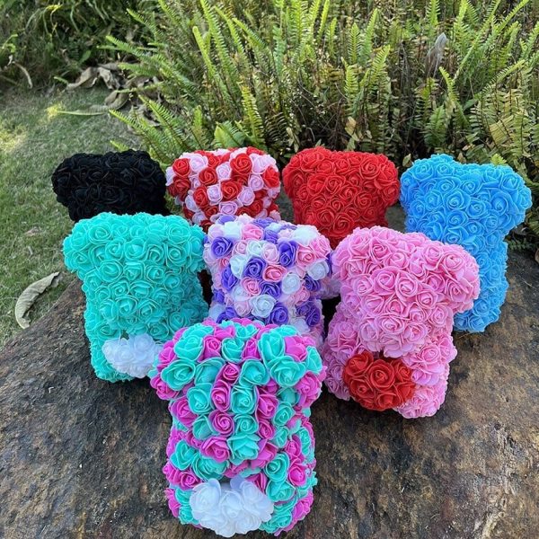 Peluche ourson rose bicolore pour la Saint-Valentin - vue 5