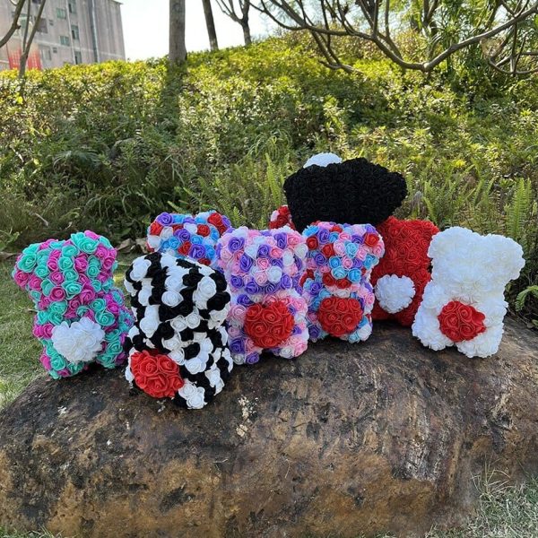 Peluche ourson rose bicolore pour la Saint-Valentin - vue 6
