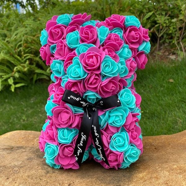 Peluche ourson rose bicolore pour la Saint-Valentin - vue 19