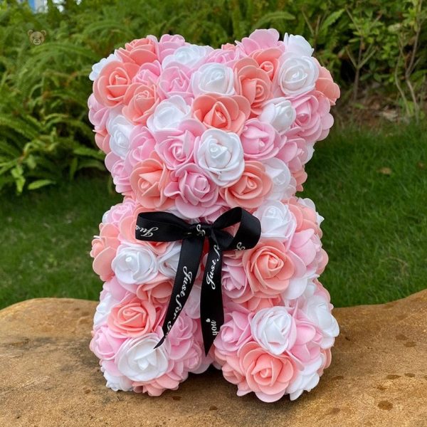 Peluche ourson rose bicolore pour la Saint-Valentin - vue 20
