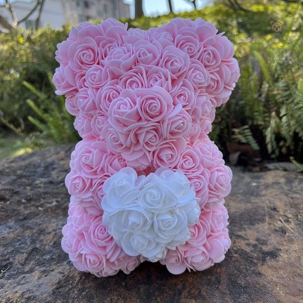 Peluche ourson rose bicolore pour la Saint-Valentin - vue 33