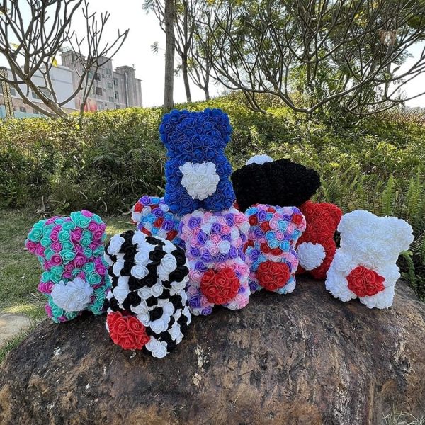 peluche-ourson-en-rose-coeur-bicolore-saint-valentin-1 Peluche ourson rose cœur bicolore pour la Saint-Valentin