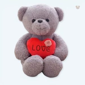 Peluche ourson gris doux pour enfant